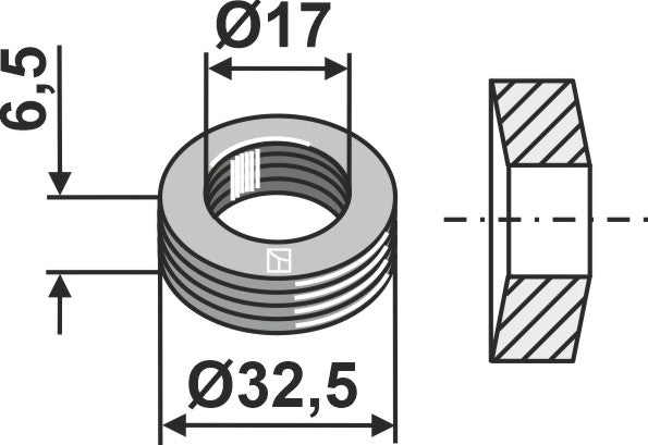 Elastisk bricka Ø32,5x6,5xØ17