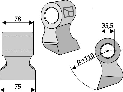 Beskjæringshammer 75x78mm