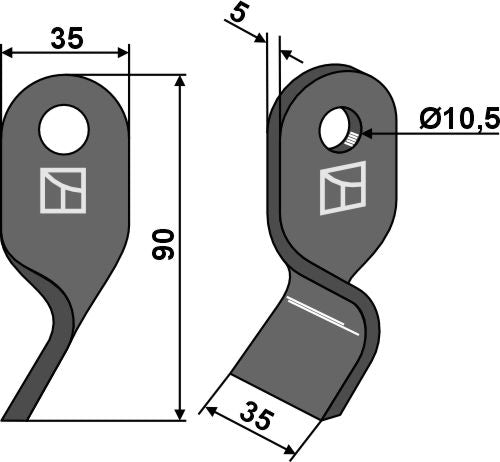 Twisted blade 90x35mm