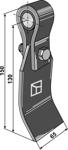 Slagle samlet med holder, bøsning og klinge