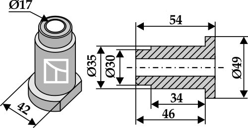 Internal bush 54xØ17xØ49