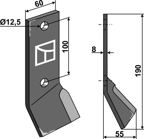 Flail 190x60mm, left