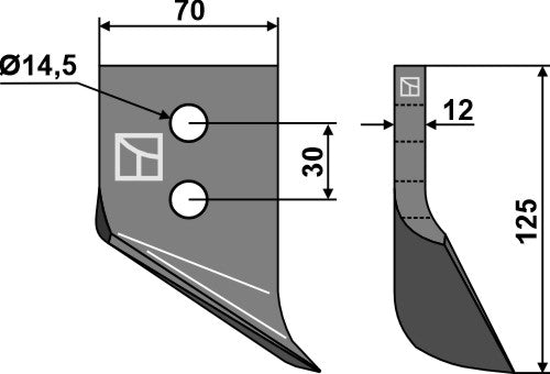 Trencher blade - right