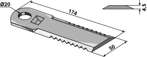 Straw chopper flail blade