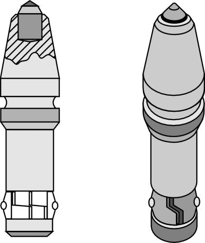 Round attack tick for trencher with hardmetal
