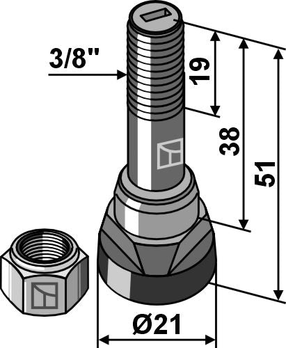 Stump cutter tooth Ø21
