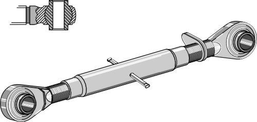 Toppstag med herdet strekkstang M20x2,5