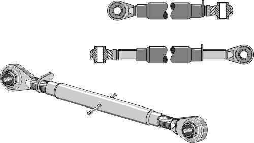 Top-link with hardened tie-rod M30x3,5