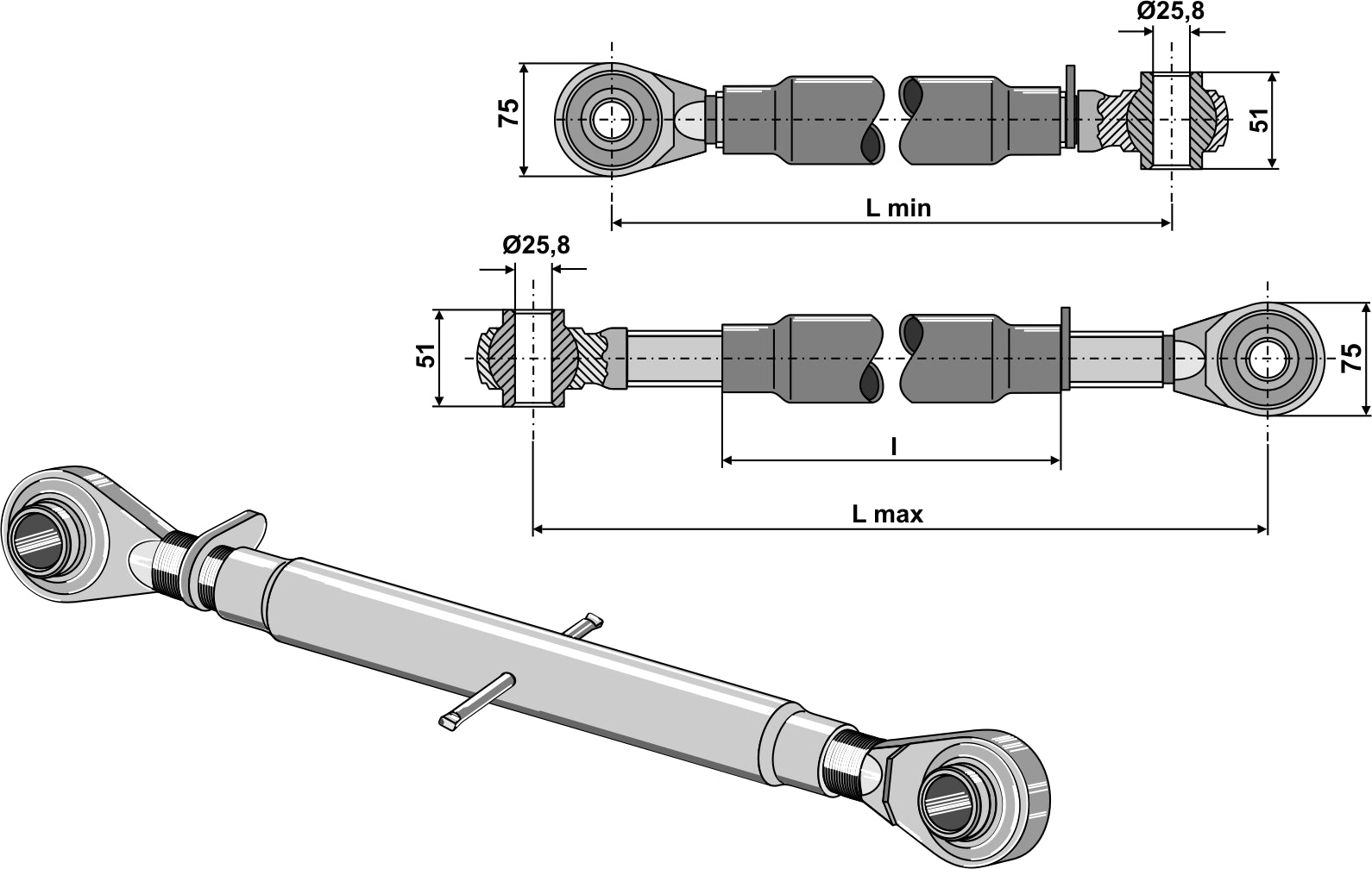 Top-link M30x3,5 standard