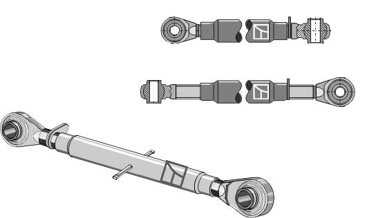 Top-links with hardened tie-rod M30x3,5