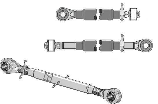 Top-links with hardened tie-rod M36x3