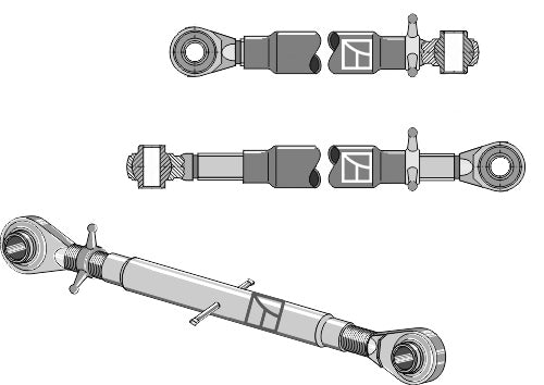 Top-links with hardened tie-rod M36x3