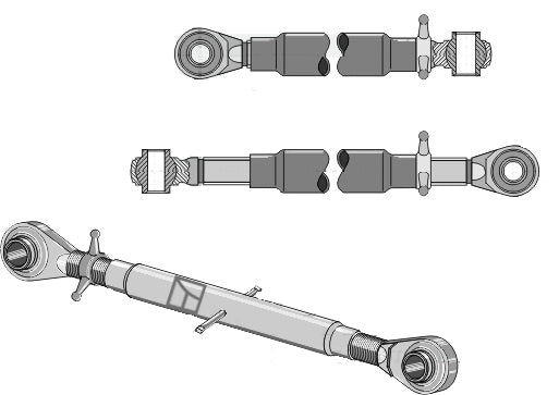 Top-links with hardened tie-rod M36x3