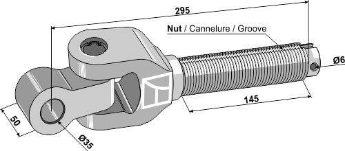 Svingbar strekkstang 1,3/4