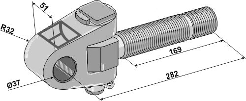 Swivelling tie-rod Ø37