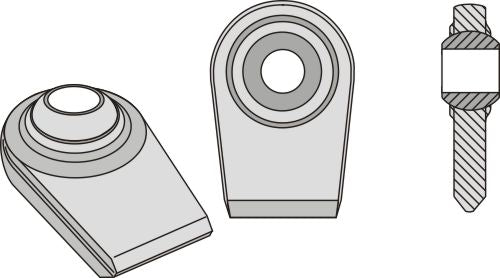 Kulledsterminaler för nedre länkar som ska svetsas