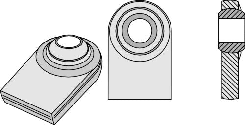 Kulledsterminaler för nedre länkar som ska svetsas