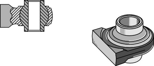 Kulledsterminaler för nedre länkar som ska svetsas