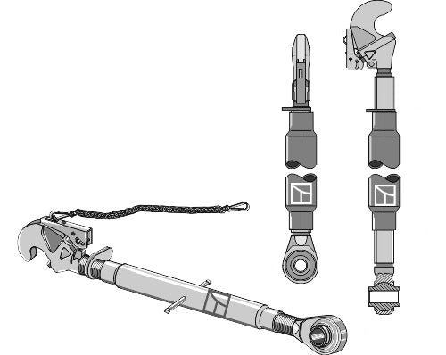 Top-links with automatic hook and tie-rods M30x3,5