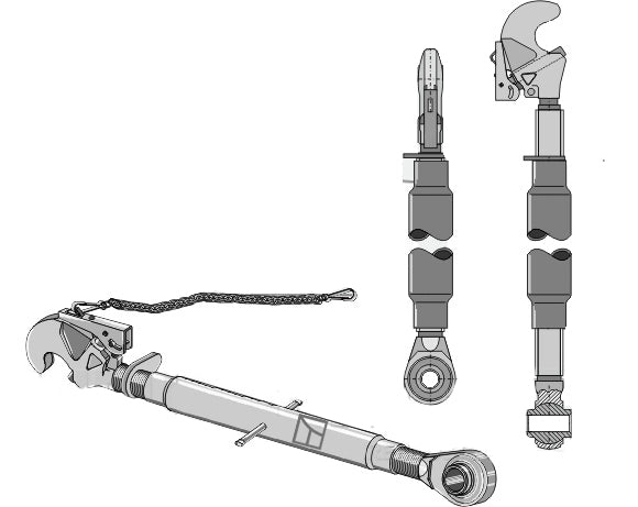 Top-links with automatic hook and tie-rods M30x3,5