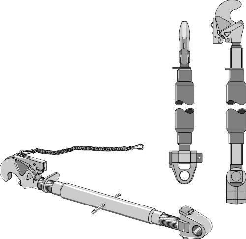 Top-links with automatic hook and swivelling tie-rod M30x3,5