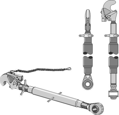 Top-links med automatisk krog og trækstang M36x3