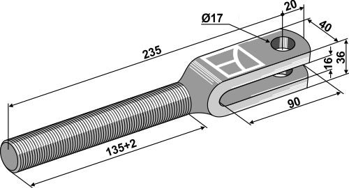 Lyftgaffel M24x3 vänstergängad