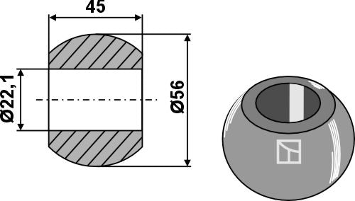 Kula för nedre länkarnas krokar - Kat. II-I