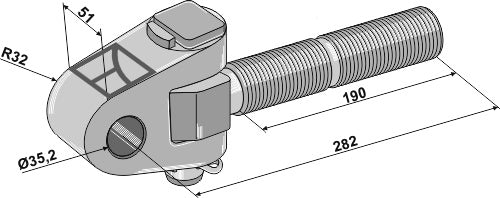 Kääntyvä vetotanko M36x3