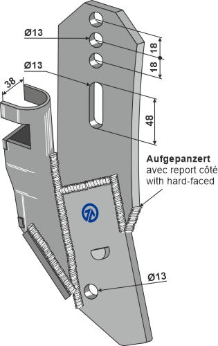 Hållare för granulatgödselkniv