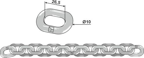 Scraper floor chain - 10x26,5 - D5