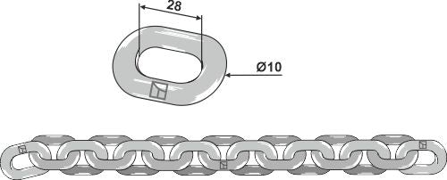 Scraper floor chain - 10x28 - D5