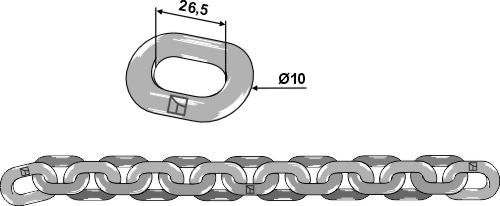 Scraper floor chain - 10x26,5 - D7