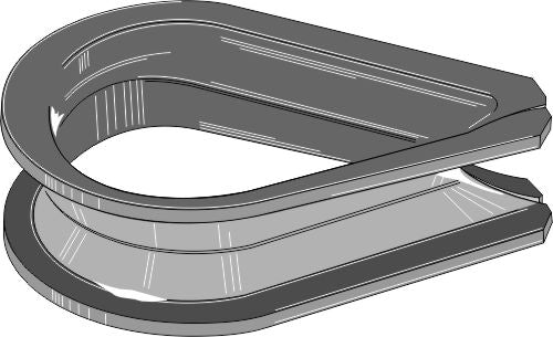 Wire cable eye stiffener with deep groove, galvanized