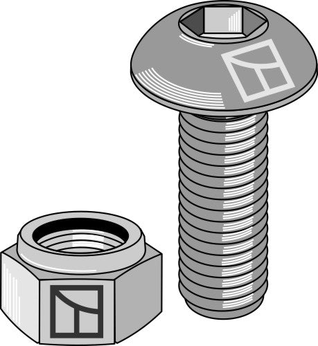 Underkoplingsskrue med innvendig sekskant M12x1,75x20 - galvanisert - med mutter