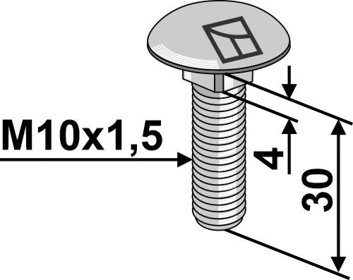 Underkoplingsskrue M10x1,5x30 uten mutter