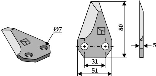 Fôrblanderkniver, venstre