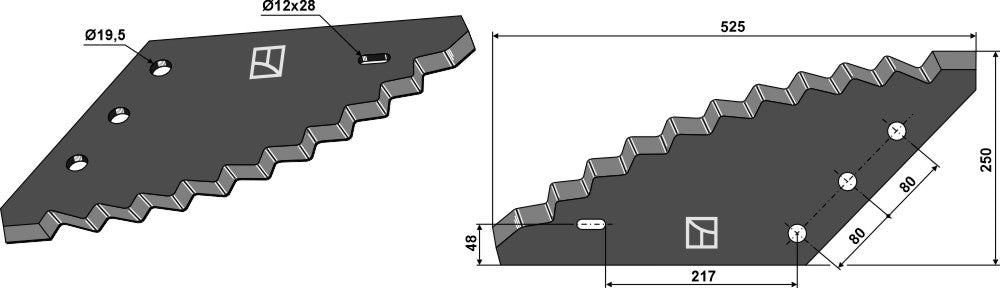 Fodermiksernive, højre - hård metalbelagt