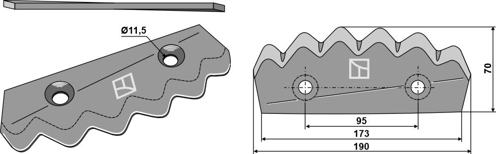 Fodder mixer knives, right