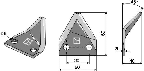 Fodder mixer knives, left