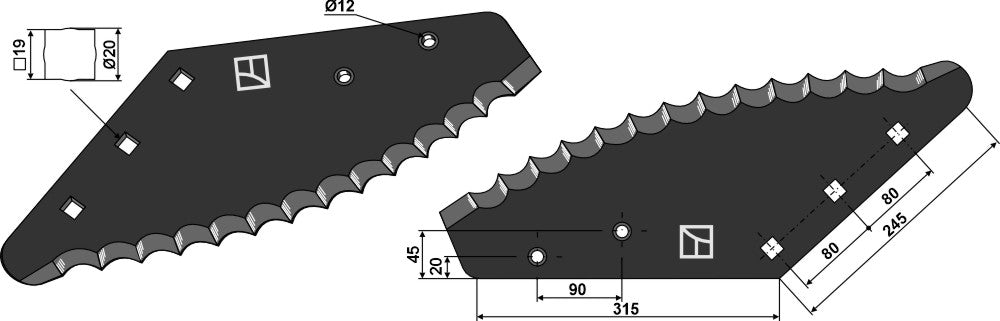 Køkkenmaskineknive - med hård metaloverflade