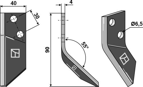 Food mixer knives, left