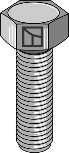Hexagon bolt M8x1,25x20 without nut - galvanized