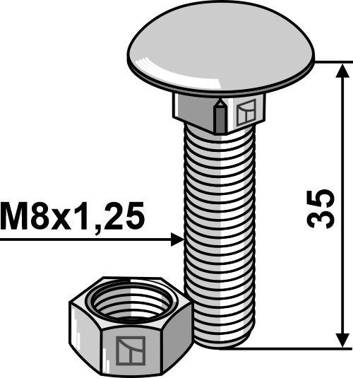 Bolt M8x1,25x35 galvanized with nut