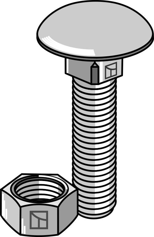 Bolt M8x1,25x35 galvanized with nut