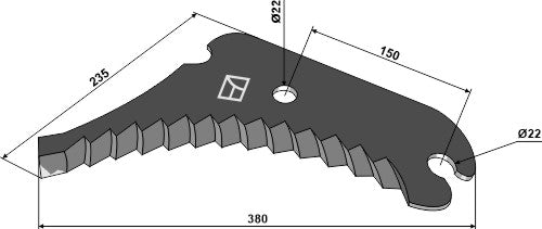Rundbalpresskniv 380 mm