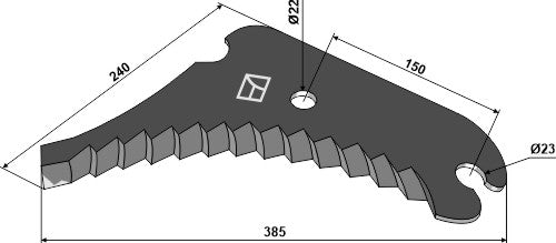 Rundbalpresskniv 385 mm