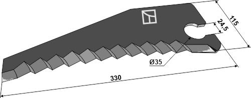 Rundbalpresskniv 330 mm