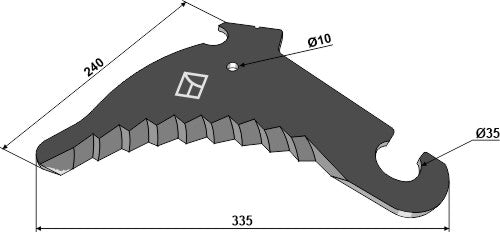Rundbalspresskniv 335 mm