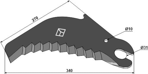 Round baler knife 340mm